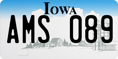 IA license plate AMS089