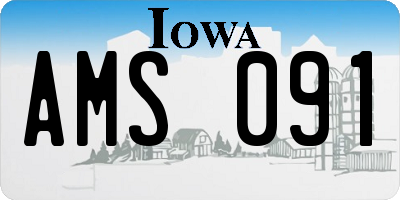 IA license plate AMS091