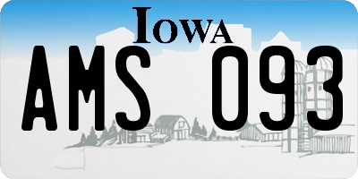 IA license plate AMS093