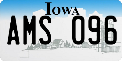IA license plate AMS096