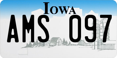 IA license plate AMS097