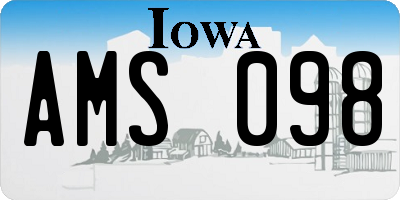IA license plate AMS098
