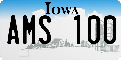 IA license plate AMS100