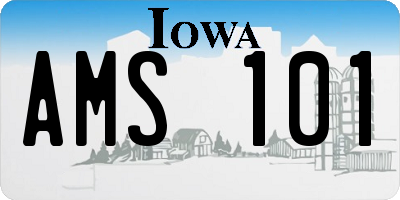 IA license plate AMS101