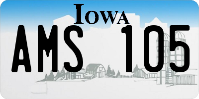 IA license plate AMS105