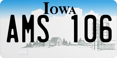 IA license plate AMS106