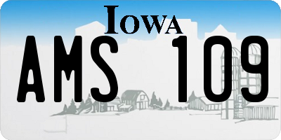 IA license plate AMS109