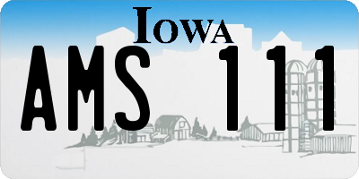 IA license plate AMS111