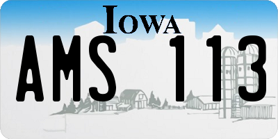 IA license plate AMS113