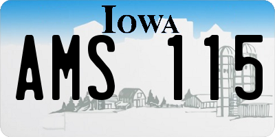 IA license plate AMS115