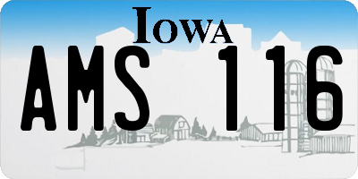 IA license plate AMS116