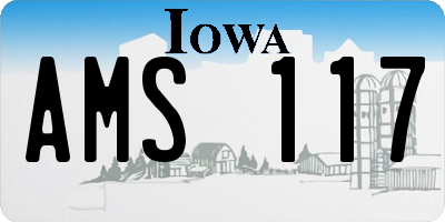 IA license plate AMS117