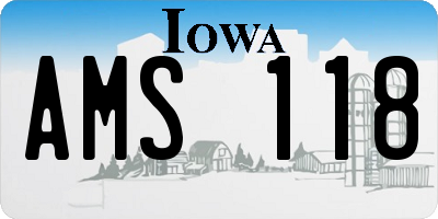 IA license plate AMS118