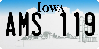 IA license plate AMS119