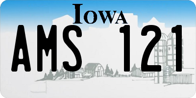 IA license plate AMS121