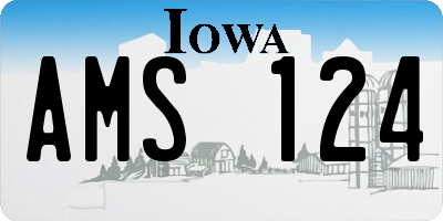 IA license plate AMS124