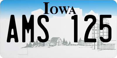 IA license plate AMS125