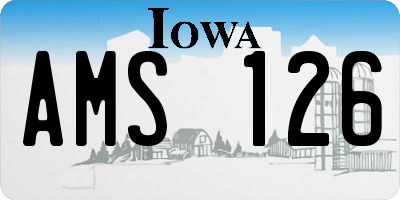 IA license plate AMS126