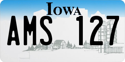IA license plate AMS127