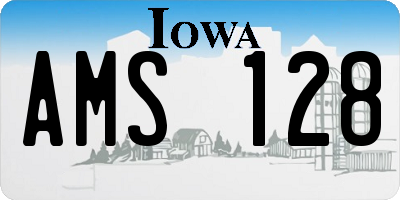 IA license plate AMS128