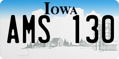 IA license plate AMS130