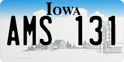 IA license plate AMS131