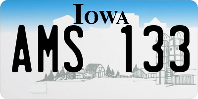 IA license plate AMS133
