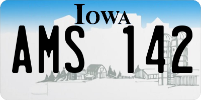 IA license plate AMS142