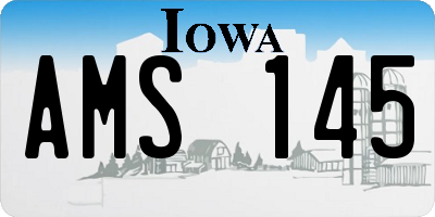 IA license plate AMS145