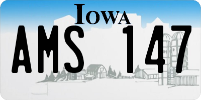 IA license plate AMS147