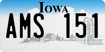 IA license plate AMS151