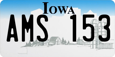 IA license plate AMS153