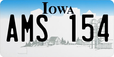 IA license plate AMS154