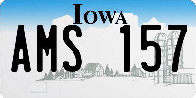 IA license plate AMS157