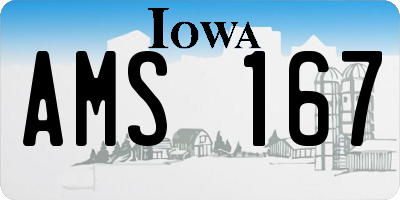 IA license plate AMS167