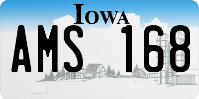 IA license plate AMS168