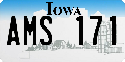 IA license plate AMS171