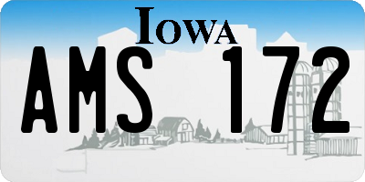 IA license plate AMS172