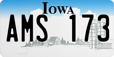 IA license plate AMS173