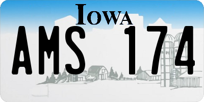 IA license plate AMS174