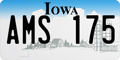 IA license plate AMS175