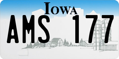 IA license plate AMS177