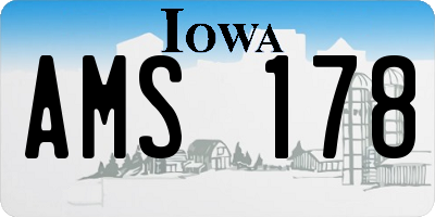 IA license plate AMS178