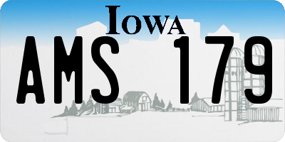 IA license plate AMS179