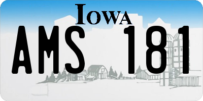 IA license plate AMS181