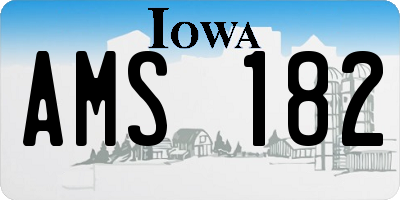 IA license plate AMS182
