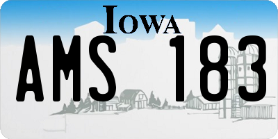 IA license plate AMS183