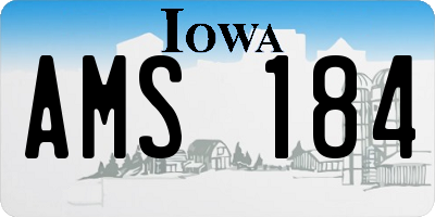 IA license plate AMS184
