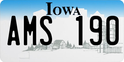 IA license plate AMS190