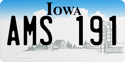 IA license plate AMS191